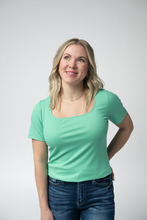 Load image into Gallery viewer, Short Sleeve Alyssa Top - Aquamarine