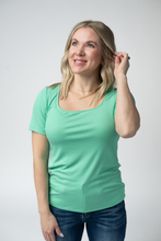 Load image into Gallery viewer, Short Sleeve Alyssa Top - Aquamarine