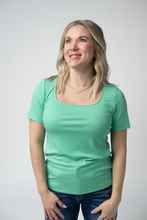 Load image into Gallery viewer, Short Sleeve Alyssa Top - Aquamarine