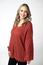 Load image into Gallery viewer, Talina Textured Sweater - Brick