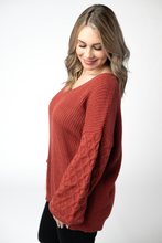 Load image into Gallery viewer, Talina Textured Sweater - Brick
