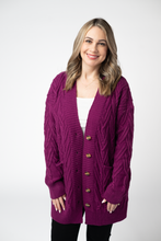 Load image into Gallery viewer, Brooks Button Sweater Cardigan - Magenta