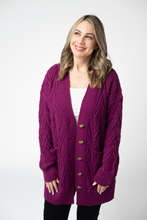 Load image into Gallery viewer, Brooks Button Sweater Cardigan - Magenta