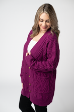 Load image into Gallery viewer, Brooks Button Sweater Cardigan - Magenta