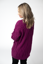 Load image into Gallery viewer, Brooks Button Sweater Cardigan - Magenta