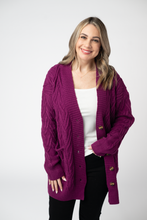Load image into Gallery viewer, Brooks Button Sweater Cardigan - Magenta