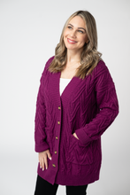Load image into Gallery viewer, Brooks Button Sweater Cardigan - Magenta