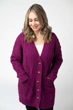 Load image into Gallery viewer, Brooks Button Sweater Cardigan - Magenta