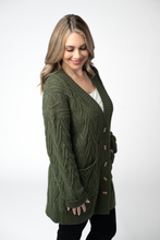 Load image into Gallery viewer, Brooks Button Sweater Cardigan - Olive
