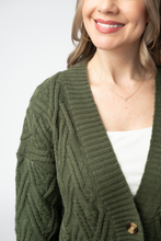 Load image into Gallery viewer, Brooks Button Sweater Cardigan - Olive