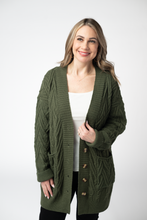 Load image into Gallery viewer, Brooks Button Sweater Cardigan - Olive