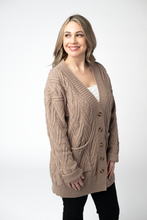 Load image into Gallery viewer, Brooks Button Sweater Cardigan - Mocha