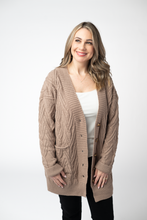 Load image into Gallery viewer, Brooks Button Sweater Cardigan - Mocha