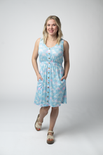 Load image into Gallery viewer, Beverly Button Dress - Aqua Palm
