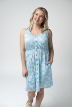 Load image into Gallery viewer, Beverly Button Dress - Aqua Palm