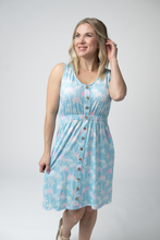 Load image into Gallery viewer, Beverly Button Dress - Aqua Palm