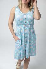 Load image into Gallery viewer, Beverly Button Dress - Aqua Palm