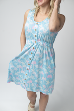Load image into Gallery viewer, Beverly Button Dress - Aqua Palm