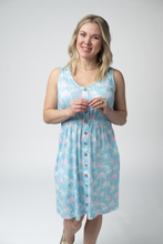 Load image into Gallery viewer, Beverly Button Dress - Aqua Palm