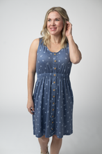 Load image into Gallery viewer, Beverly Button Dress - Nautical Navy