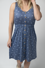 Load image into Gallery viewer, Beverly Button Dress - Nautical Navy