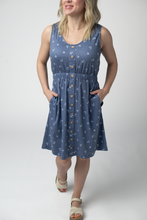Load image into Gallery viewer, Beverly Button Dress - Nautical Navy