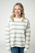 Load image into Gallery viewer, Cozy Stripe Sweater - Grey and White