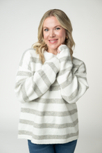 Load image into Gallery viewer, Cozy Stripe Sweater - Grey and White