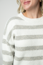 Load image into Gallery viewer, Cozy Stripe Sweater - Grey and White