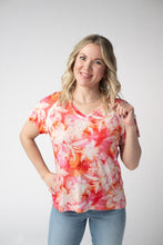 Load image into Gallery viewer, Raelynn V-Neck Top - Sunset Tropical Floral