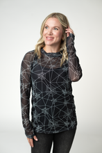Load image into Gallery viewer, Blair Mesh Long Sleeve Top - Webs