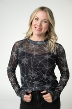 Load image into Gallery viewer, Blair Mesh Long Sleeve Top - Webs