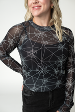 Load image into Gallery viewer, Blair Mesh Long Sleeve Top - Webs
