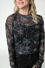 Load image into Gallery viewer, Blair Mesh Long Sleeve Top - Webs