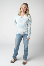 Load image into Gallery viewer, Amelia Striped Hoodie - Sky Blue