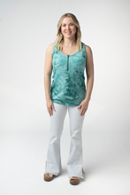 Load image into Gallery viewer, Mila Zipper Tank - Teal Tie Dye
