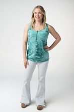 Load image into Gallery viewer, Mila Zipper Tank - Teal Tie Dye