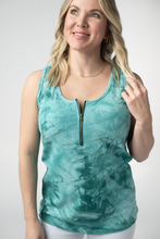 Load image into Gallery viewer, Mila Zipper Tank - Teal Tie Dye