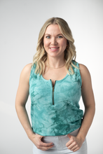 Load image into Gallery viewer, Mila Zipper Tank - Teal Tie Dye