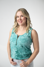 Load image into Gallery viewer, Mila Zipper Tank - Teal Tie Dye