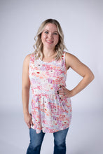 Load image into Gallery viewer, Renee Ruffle Tank Top - Coral Sunset Floral