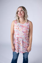Load image into Gallery viewer, Renee Ruffle Tank Top - Coral Sunset Floral