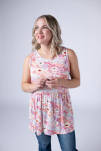 Load image into Gallery viewer, Renee Ruffle Tank Top - Coral Sunset Floral