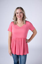 Load image into Gallery viewer, Sarah Ruffle Short Sleeve - Sun Kissed Coral