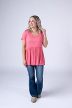 Load image into Gallery viewer, Sarah Ruffle Short Sleeve - Sun Kissed Coral