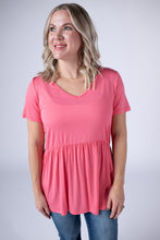 Load image into Gallery viewer, Sarah Ruffle Short Sleeve - Sun Kissed Coral