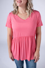 Load image into Gallery viewer, Sarah Ruffle Short Sleeve - Sun Kissed Coral