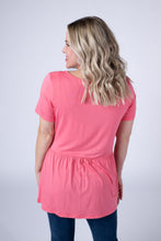Load image into Gallery viewer, Sarah Ruffle Short Sleeve - Sun Kissed Coral