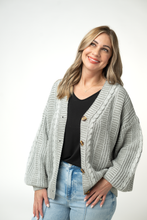 Load image into Gallery viewer, Cable Cardigan - Grey