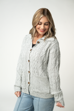 Load image into Gallery viewer, Confetti Dot Cable Cardigan Jacket - Grey